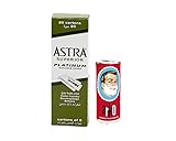 Astra 100 Astra Superior Platinum Double Edge Safety Razor Blades and Arko Shaving Cream Soap Stick