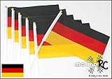 molinoRC | 6X Deutschland-Fahne | WM 2022 | Stockfahne | Fan-Set | Kinder-Fahne BRD | Fähnchen | Deutschland-Flagge | deutsche Mark