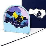 3D Karte „Segelschiff Jolly Roger' – Pop-Up Geburtstagskarte mit maritim 3D Modell Schiff & Seefahrt – als Geschenk, Geschenkidee, Geschenkverpackung & Deko für Peter Pan F