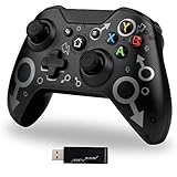 Wireless Controller, Wireless PC Gamepad mit 2,4 GHz Wireless-Adapter, kompatibel mit Xbox One / One S / One X / P3-Host / Windows 7/8/10 (Schwarz)