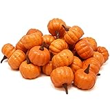 Geschenk Boutique 36 Stück Künstliche realistisch Halloween Ernte Mini orange Kürbisse für Fall Herbst Thanksgiving Party Basteln und Home D