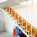 MNYDXY Treppenhaus-Handlauf-Guardrail, Loft-Wasser-Rohr-Geländer-Zaun-L-förmiges verzinktes Rohrgeländer für Innen- und Außenbereich rutschfeste Handschiene -weiß-Wasser (Size : 150cm)