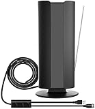 TV-Zimmerantenne, 2021 neueste digitale Freeview TV-Antenne mit stärkerem, verstärktem Signalverstärker, 120 km lange Reichweite für 1080p 4K HD UHF VHF Lokale Kanäle, 4,5 m Koaxialkab