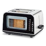 UOOD Toaster Frühstücksmaschinen Haushalt Kleine Multifunktions-Toast-Heizmaschine, Edelstahlgehäuse, Bagel-Abtau-Abbrechen-Funktion Breiter B