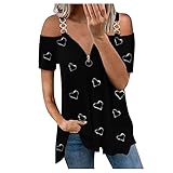 Women's V-Neck Chiffon Shirt Long Sleeve Button Hollow Casual Shirt top(Black, M)
