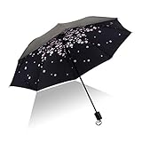 Sonnenschirm Regenschirm Faltschirm Frauen Vinyl Anti-Uv Winddicht Regen Weibliche Sonnenschirm Tasche Regenschirme Marineb