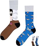 TODO Colours Lustige Socken mit Motiv - mehrfarbige, bunte, Verrückte für Herren und Damen (43-46, Flugzeug Socken)