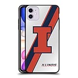 Head Case Designs Schutzhülle für Apple iPhone 11, Motiv University of Illinois U of I Stripes, Schw