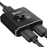 Blukar HDMI Switch, Aluminium HDMI Splitter 2 in 1 oder 1 in 2 Bi-Direction HDMI Switcher Unterstützt 4K, 3D, 1080P HD Manueller HDMI Umschalter für HD TV/Blu-Ray/DVD/PS4/Xbox usw