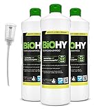 BiOHY Teppichshampoo (3x1l Flasche) + Dosierer | Teppichreiniger ideal zur Entfernung von hartnäckigen Flecken | SPEZIELL FÜR WASCHSAUGER ENTWICKELT