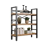 Massivholz Bücherregal, Industrielle Standregal,3 Tier Industrie Rustikales Vintage Etagere Lagerregal,Offenes Regal Display Shelf,Distressed Brown (Size : 60cm)