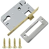 Einsteckschloss Zimmertürschloss Rohrrahmen Schloss Türschloss - 22 x 145mm Hohe Qualität Stahl Robust Silber Türschloss für Zimmertüren, Schlafzimmertüren, Holztüren, Bürotüren usw