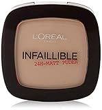 L'Oréal Paris Wasserfestes Puder, Deckendes Kompaktpuder mit mattem Finish und langem Halt, Infaillible 24H Matt Puder, Nr. 225 Sand Beige, 9g