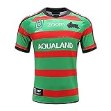 YINTE 2020 South Sydney Rabbitohs Rugby-Trikot, Grafisches T-Shirt Aus Baumwolle-Trikot Der Weltmeisterschaft, Rugby-Uniform-Match-Trainingstrikot, Rugby-T-Shirt Für Zu Ha Home-XXXL