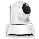 SANNCE 3MP IP Kamera Indoor, WLAN Überwachungskamera mit bidirektionalem Gespräch 350 °/90 ° Neigung Smart Motion Alerts Auto Tracking 2.4GHz WiFi 128 GB lokalen Sp