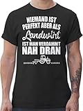 Landwirt Geschenk Bauer - Niemand ist perfekt - Landwirt - L - Schwarz - Tshirt Herren Bauer - L190 - Tshirt Herren und Männer T-S