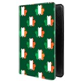 Schutzhülle für Reisepass, PU-Leder, RFID-blockierend, mit einzigartigem Muster (Kleeblatt-Flagge unter irischer Flagge)
