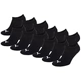 PUMA Unisex Sneakers Socken Sportsocken 4 x 3er Pack (schwarz, 39-42)
