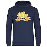 Print Dynastie Herren Hoodie Oktoberfest Wiesn München Bayern Dirndl Lederhose, Größe:4XL, Farbe:O'zapft is! Navy B