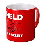 Tasse Held der Arbeit rot - Ossi Produkte - für Ostalgiker - DDR Geschenk