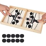 Willingood Funny Fast Sling Puck Spiel, Slingshot Hockey Spiel, Funny Wooden Paced Sling Puck Winner Board Table Game, Eltern-Kind Interaktives Spielzeug Partyspiel für Erw