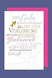 Verlobung Grußkarte Karte Foliendruck Herzlichen Glückwunsch 16x11cm Plus 4 Stick