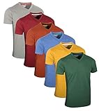 FULL TIME SPORTS® Tech 6 Pack FTS-639 mit V-Ausschnitt T-Shirts (Small, Pastelle Sortiert)