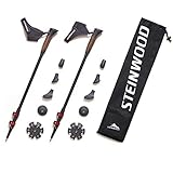 Steinwood Premium 100% Carbon Nordic Walking Stöcke verstellbar mit Teleskop und Klemmverschluss mit extra Gummipuffer und Trageb