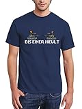 clothinx Herren T-Shirt Bis Einer heult Navy Gr. XXL