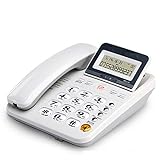 Corded Analog & Dätig Telefone amplifiziertes schnurloses Telefon mit integriertem Anrufbeantworter Corded Telefone Fixed Telefon (Color : White)