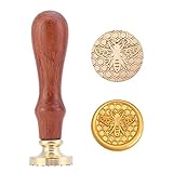 Mogokoyo Vintage-Stil Tier-Serie Rosenholz Wachs Siegelstempel Dekorativer Siegel Petschaft Holzgriff Briefsiegel mit verschidene Motiv (Biene)