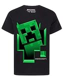 Minecraft T-Shirt Boys Creeper Inside Black Short Sleeve T-Shirt 9-10 Y