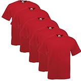 Fruit of the Loom 5er Pack T-Shirts, rot, Größe XXL