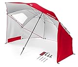 Sport-Brella Umbrella Sonnenschirm für Strand und Garten, Robust, Schutz vor Sonne, Regen und Wind, Mit Tragetasche, Rot, 54'' / 136