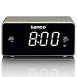 Lenco CR-530 Stereo Funk Uhrenradio mit 2 Weckzeiten, 1,2 Zoll LED Display, dimmbar, Sleep-Timer, Schlummerfunktion, AUX-Eingang, g