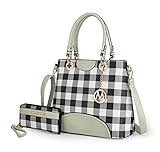 Mia K Collection Schultertasche für Frauen & Wristlet Wallet Geldbörsen-Set: PU-Leder Crossbody Tote Top-Griff Handtasche, Gaby Mint, Larg