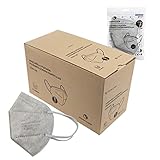 Mooncare FFP2 Maskenspender [50 Stück] Ohr, Zertifizierte / Zugelassene Maske [NR], Filtrationseffizienz 94%, Standard EN149: 2001 + A1: 2009, Kein Graphen, Zugelassen von INGESA (Schwarz) (Grau)