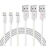 Quntis 3 Pack 1m iPhone Ladekabel MFi Zertifiziert, USB A auf Lightning Kabel, iPhone Kabel kompatibel mit iPhone SE 2020 11 Pro XS Max XR X 8 Plus 7 Plus 6 Plus 5s SE iPad Airpods -Weiß