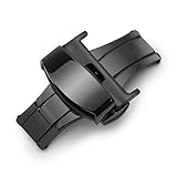 Sulla 20mm Schwarze Butterfly Edelstahl 316L Faltschließe für Uhrenarmb