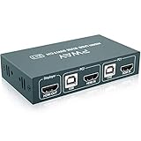 GHT HDMI KVM Switch USB 2 Port Umschalter 4K,4K @ 30Hz ,2 PC 1 Monitor, 2 In 1 Out, YUV 4: 4: 4, Ultra HD,Mit Kab