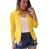 Lilicat Damen Strickjacke Einfarbig Langarm Blazer Casual Anzugjacke Business Jacke Slim Fit Mäntel Winterjacke Lange Ärmel Oberbekleidung Trenchcoat Outwear Cardigan Dünn Jack