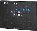 build-yours original riesen WordClock Jupiter Schwarz 40x50cm - Moderne Wortuhr Handarb