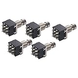 Fussschalter - SODIAL(R)5 x 3PDT 9-Pin Gitarre Stomp Schalter Pedal Box Fuss Metall True Bypass Schw