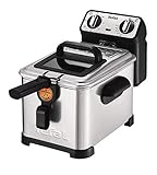 Tefal FR5101 Filtra Pro Inox & Design | 3,0 L | Premium Fritteuse | 2300 Watt | Semiprofessionelle Fritteuse mit Öl | Clean-Oil-System | wärmeisoliert | Thermostat | Timer | edelstahl/schw