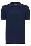 Jack Martin – Birdseye Strick-Poloshirt – Herren Baumwoll-Strick-Shirts, blau/schwarz, L