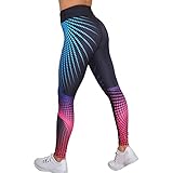 Cocila Damen-Leggings mit 3D-Druck, für Yoga, Fitness, Sport, Kompressionshose, dehnbar Gr. M, b