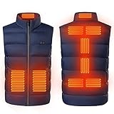 SumLeiter beheizte Weste für Herren und Damen USB Lade Heizwesten mit 9 Heizzonen Warme Heizung Weste Stehkragen Heizung Ärmellos Steppjacke Leichte Beheizbare Weste für Outdoor Camping Sk