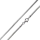 MATERIA 925 Silber Panzerkette Herren Damen - flache 55 cm Kette 2mm breit antik geschwärzt in Etui K16-55