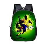 JTBDWOSK Cool Soccerly / Footbally Print Rucksack für 2-4 Jahre Kinder Kinder Schultaschen Kleine Kleinkindtasche Kindergartentaschen 44' L x 28' H x 13' B 3D gedruckter Schulrucksack Lunch Bag