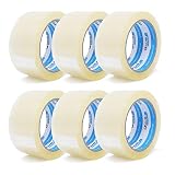 gws Paket-Klebeband PP leise Verpackungsband geräuscharm abrollend | Packband mit hoher Klebkraft in Profi-Qualität | versch. Farben | Länge: 66 m | Breite: 50 mm | Dicke: 50 μm (6 Rollen - farblos)